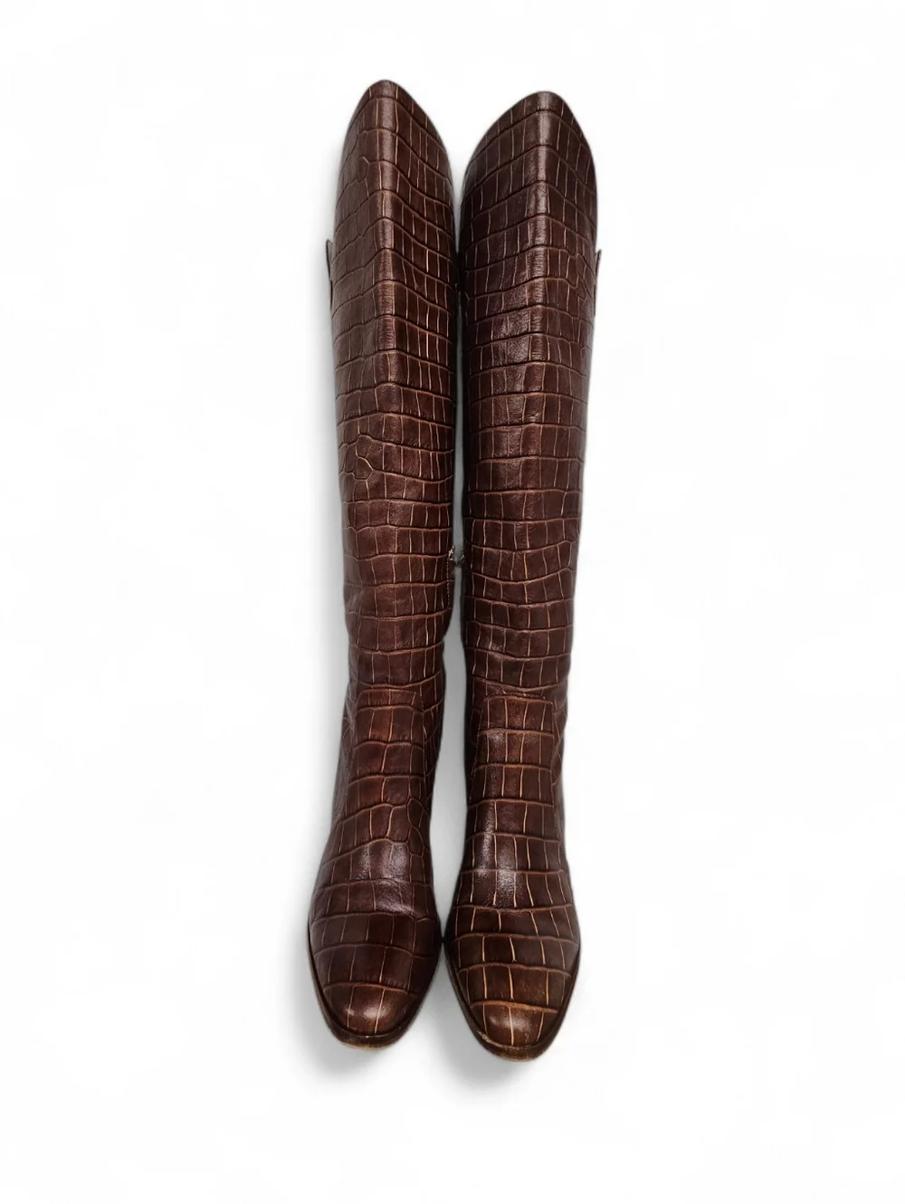 Vince Camuto Palley Embossed Leather Over The Knee Boots In Redwood Brown Sz 7.5 - Picture 3 of 12